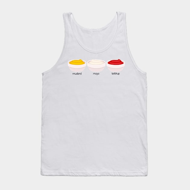 Mustard, Mayo, and Ketchup Tank Top by artsylab